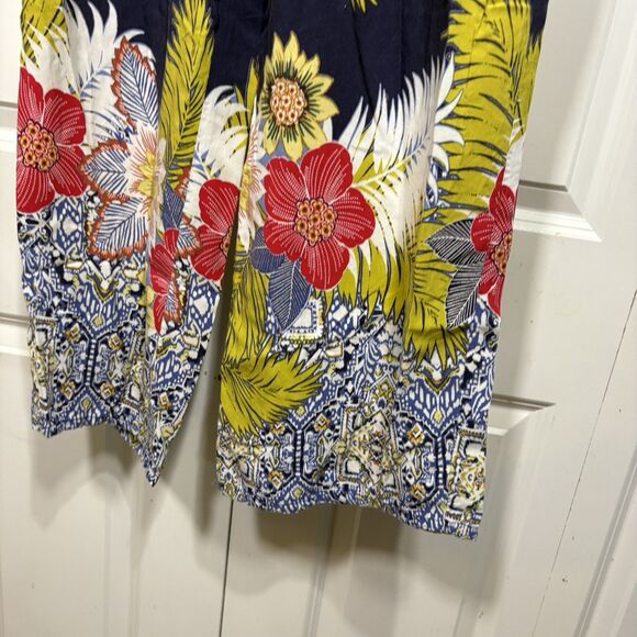 Melissa Paige Pants Womens XL Floral Wide Leg Boho Resort Stretch Comfort - Picture 7 of 15